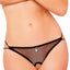 Seven 'Til Midnight Black Fishnet Open-Crotch Thong with Lock Charm