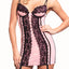 Seven 'Til Midnight Pink Mesh Eleganza Chemise & Thong 2pc Set
