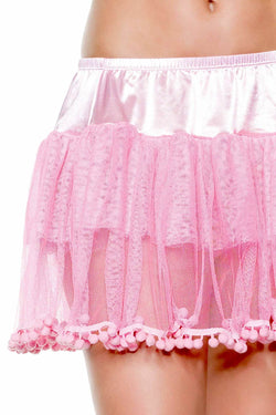 Seven 'Til Midnight Pink PomPom Petticoat Skirt thumbnail 1