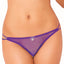 Seven 'Til Midnight Purple Fishnet Open-Crotch Thong with Lock Charm