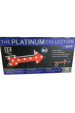 Shift3 Platinum Collection Red Metal LED Illuminated Arrow Marquee Sign thumbnail 4