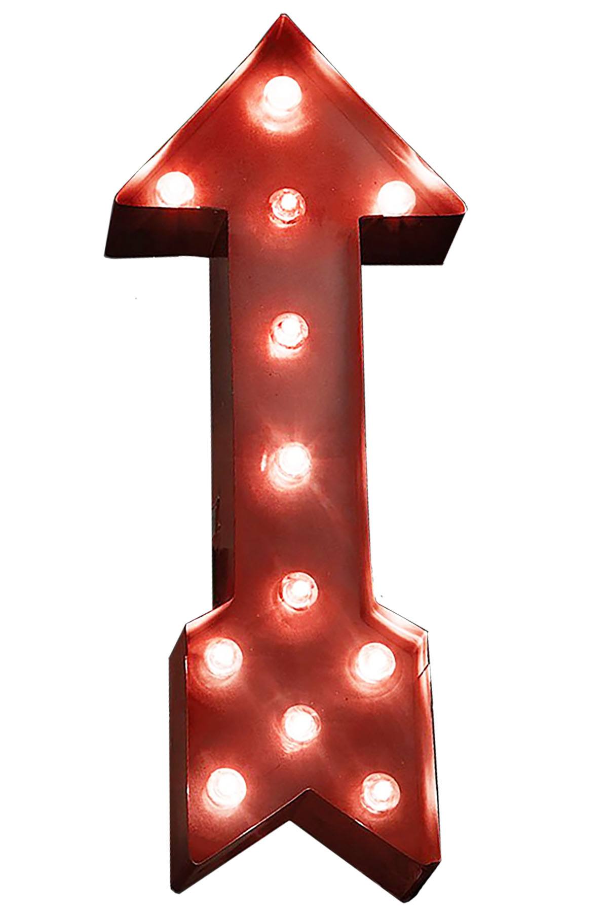 Shift3 Platinum Collection Red Metal LED Illuminated Arrow Marquee Sign