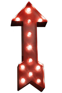 Shift3 Platinum Collection Red Metal LED Illuminated Arrow Marquee Sign thumbnail 1
