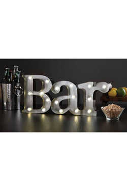 Shift3 Platinum Collection Silver BAR Rustic Finish LED Marquee Sign thumbnail 3
