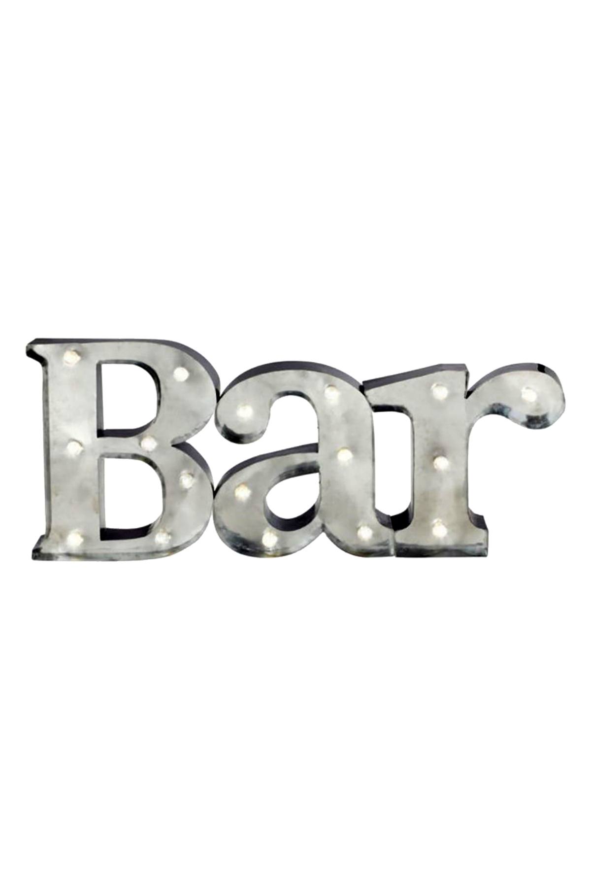 Shift3 Platinum Collection Silver BAR Rustic Finish LED Marquee Sign