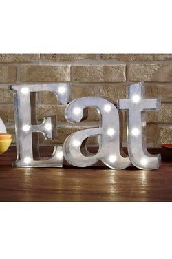 Shift3 Platinum Collection Silver EAT Rustic Finish LED Marquee Sign thumbnail 2