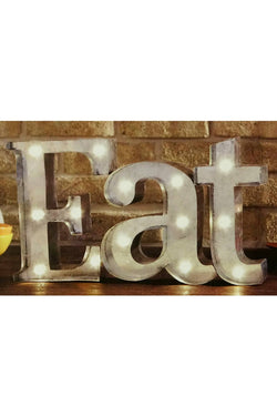 Shift3 Platinum Collection Silver EAT Rustic Finish LED Marquee Sign thumbnail 4