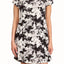 ShoSho Black/White Abstract-Print A-Lined Dress