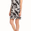 ShoSho Black/White Abstract-Print A-Lined Dress