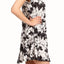 ShoSho Black/White Abstract-Print A-Lined Dress