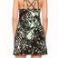 ShoSho Black/White/Green Tropical-Print Multi-Strap Dress