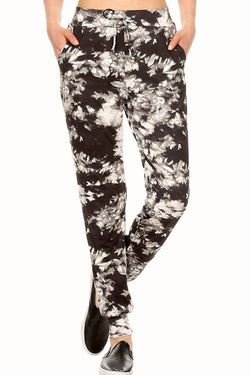 ShoSho Black/White Tie-Dye Print Jogger thumbnail 1