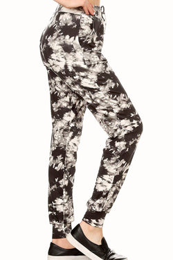 ShoSho Black/White Tie-Dye Print Jogger thumbnail 2
