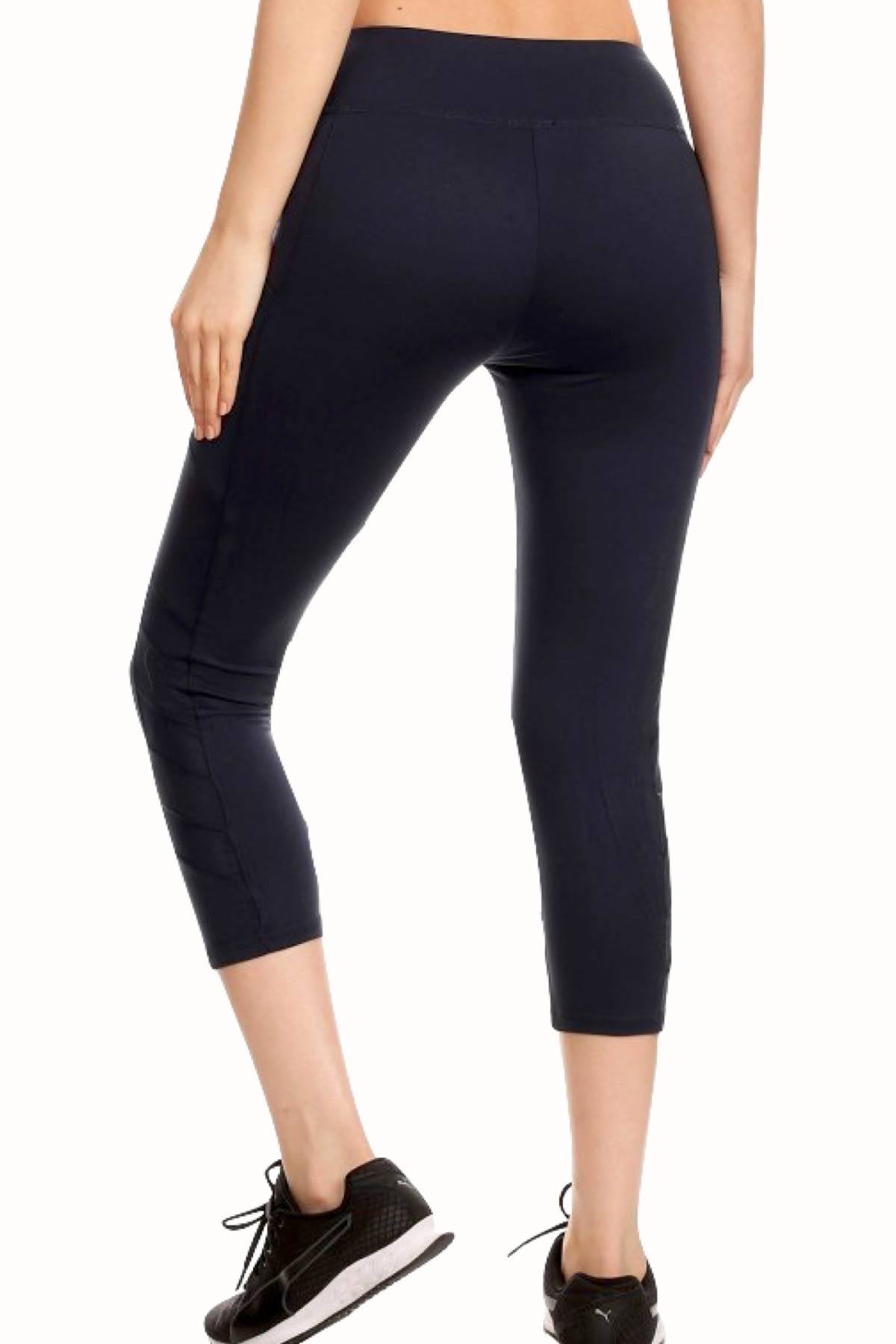ShoSho Blueberry Side-Pocket Contrast-Mesh-Panel Capri