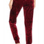 ShoSho Burgundy Crushed Velvet Jogger
