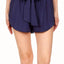 ShoSho Navy Paper-Bag Waist-Sash Short