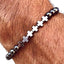 Silver Plated '+++' Hematite Stone Skinny Bracelet