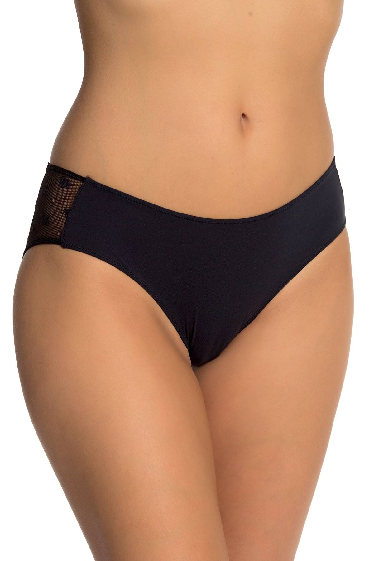Skarlett Blue Black Cheri Sheer Heart Lace Girlshort