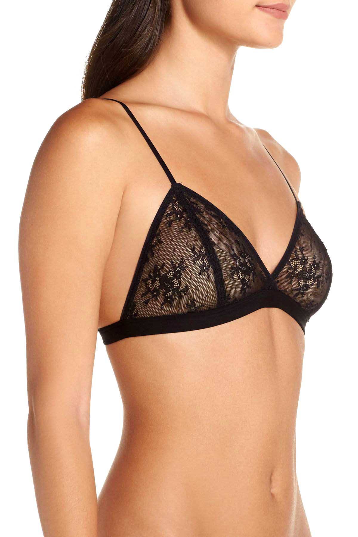Skarlett Blue Black Favorite Fit Sheer Lace Wireless Bralette