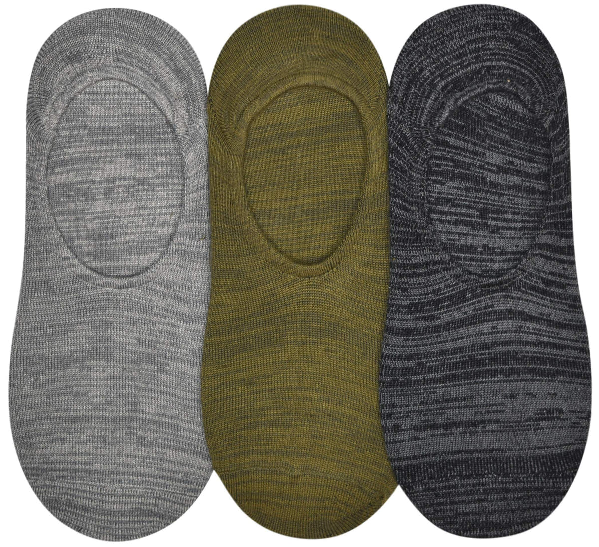 Sketchers Green/Grey/Black Super Soft No Show 3 Pack