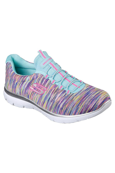 Sketchers Turquoise/Multi Summits Light-Dreaming Wide-Width Athletic Sneakers