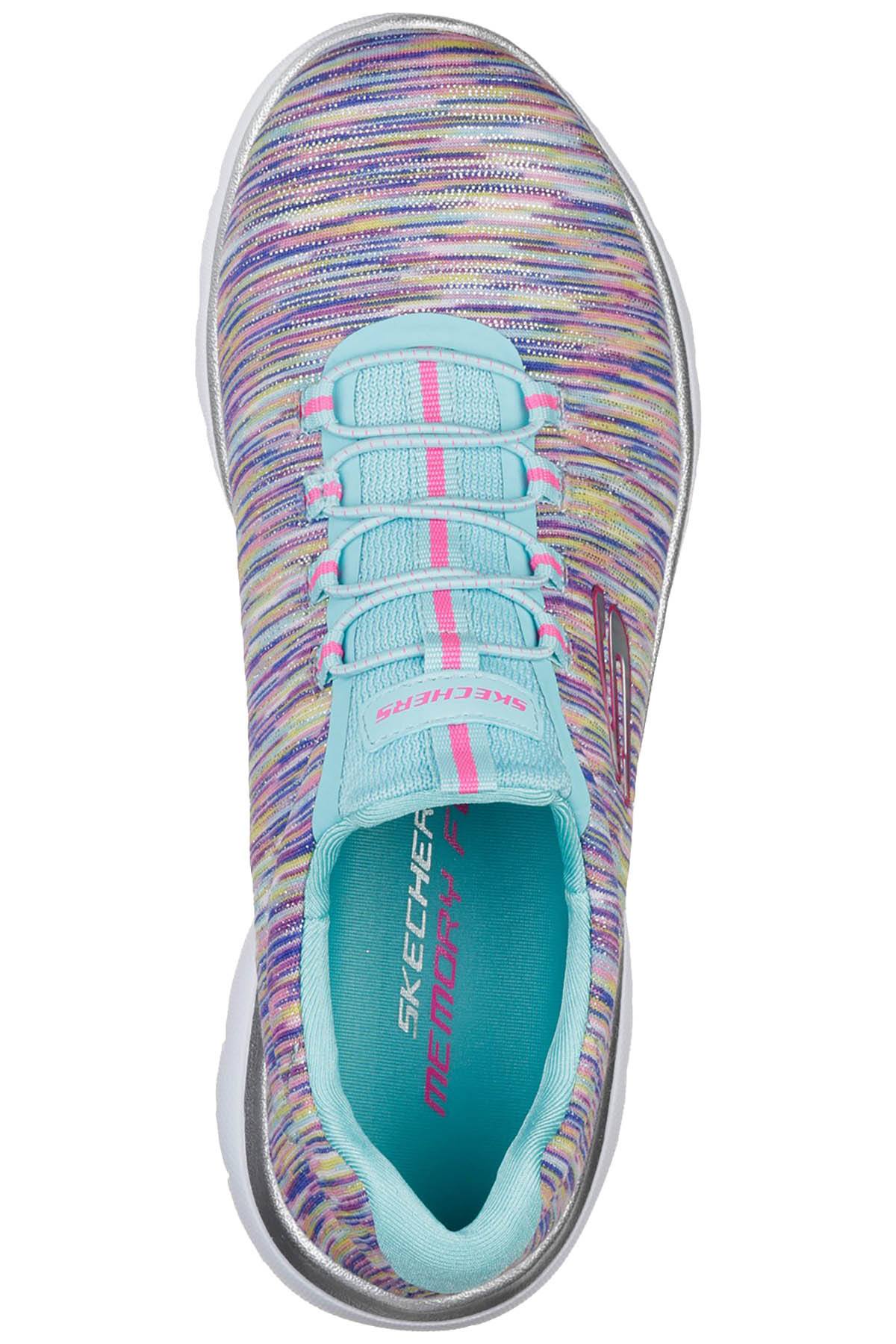 Sketchers Turquoise/Multi Summits Light-Dreaming Wide-Width Athletic Sneakers