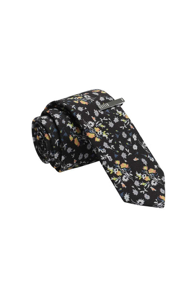 Skinny Tie Madness Black/Orange Hammock Lock Tie