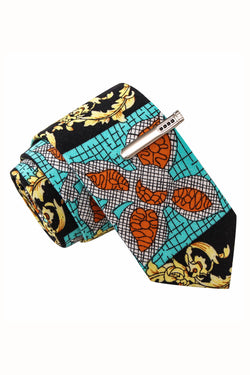 Skinny Tie Madness Black & Teal Saucy Sara Tie thumbnail 1