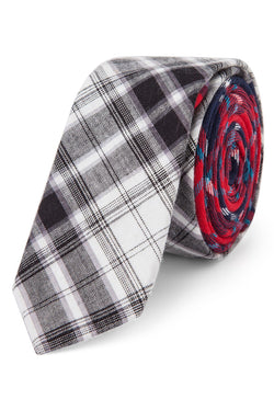 Skinny Tie Madness Black & White Fugnut Tie thumbnail 1