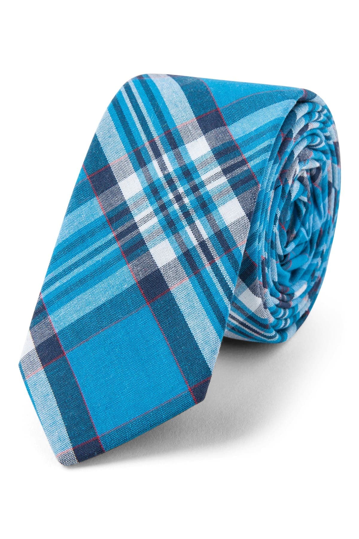 Skinny Tie Madness Blue Rooster Tie