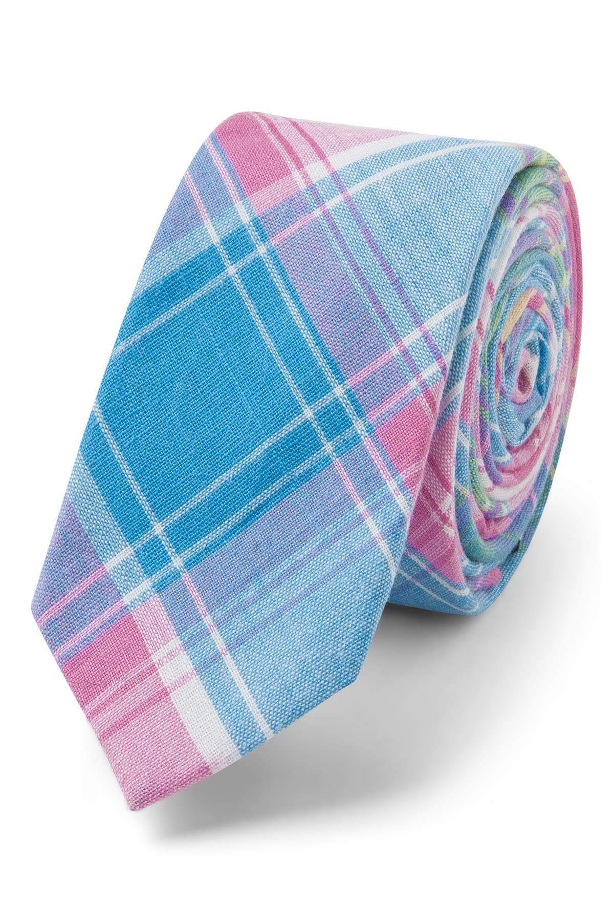 Skinny Tie Madness Blue & Pink Jeremy Tie