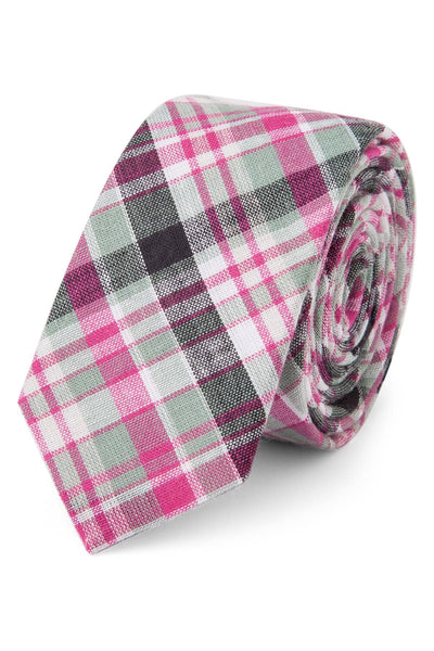 Skinny Tie Madness Pink & Grey Sticky Sauce Tie