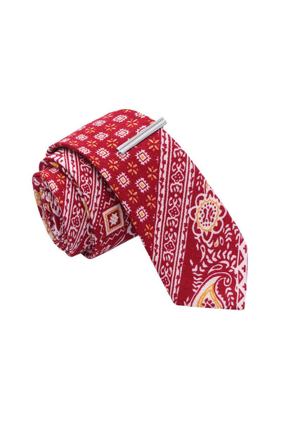 Skinny Tie Madness Red Dancing Daisy Tie