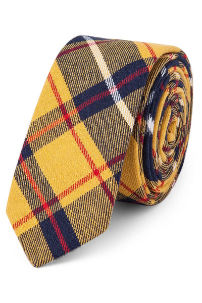 Skinny Tie Madness Yellow Plaid The Price Is Wrong Bob Tie