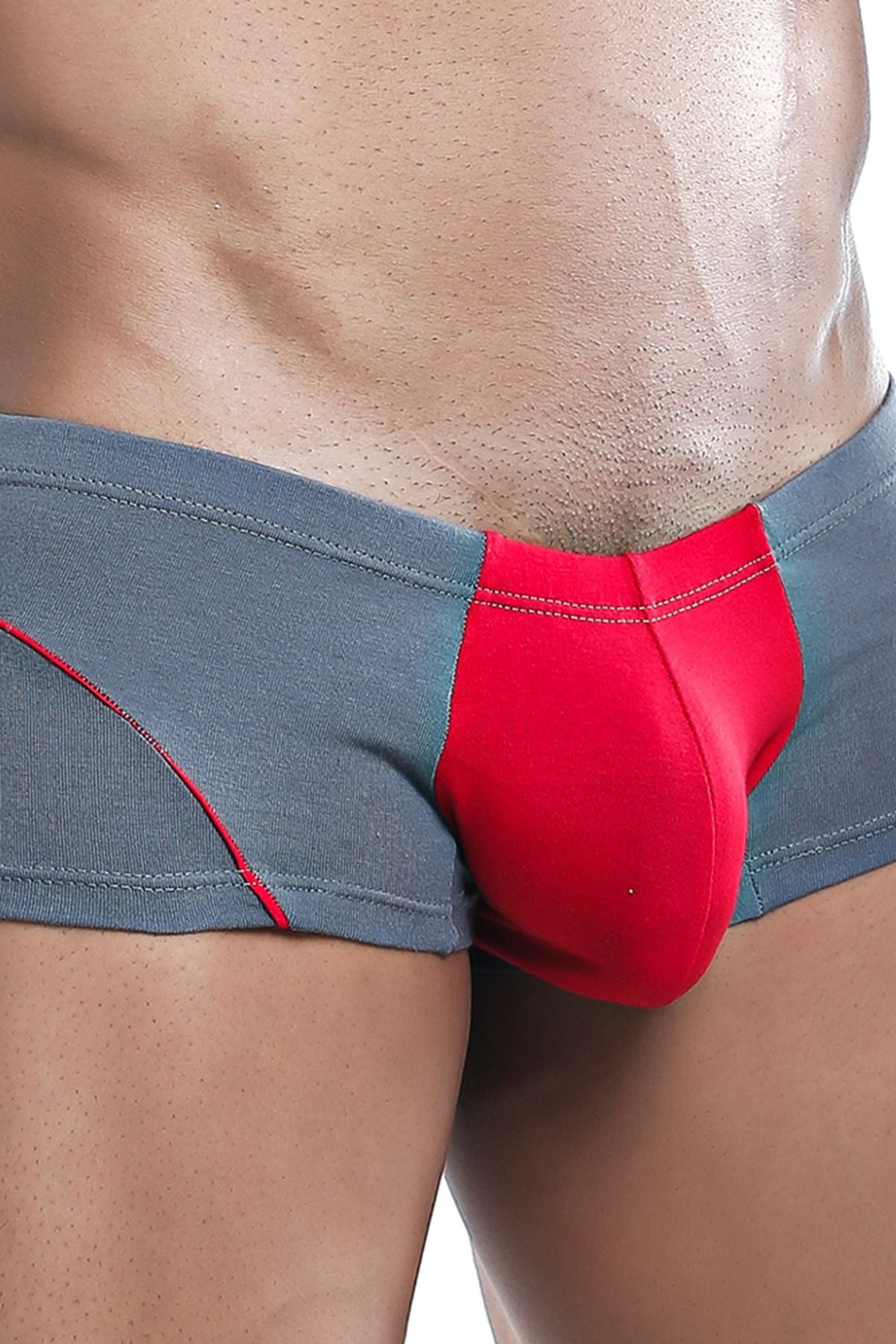 Skiviez Grey/Red Colorblock Pouch Trunk
