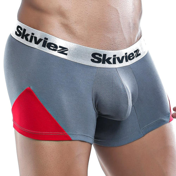 Skiviez Szg011 Grey & Red Boxer Brief
