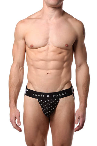 Skull & Bones Black Tiny-Skull-Print Jockstrap