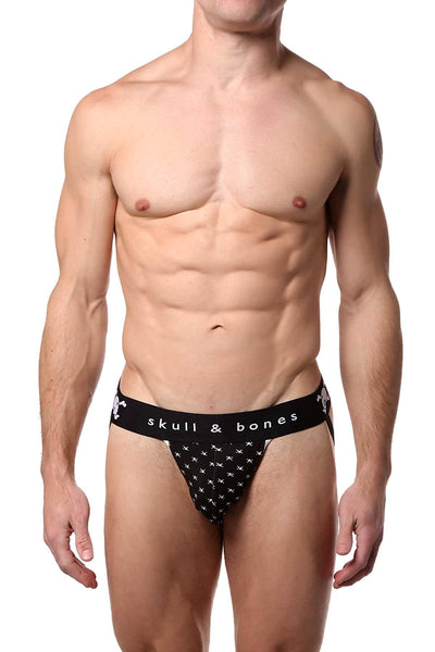 Skull & Bones Black Tiny-Skull-Print Jockstrap