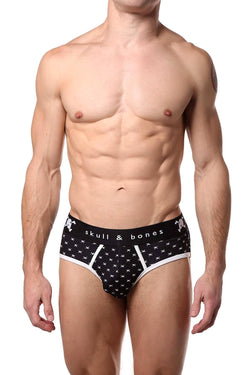 Skull & Bones Black Tiny-Skull-Print Peek-a-Boo Brief thumbnail 2