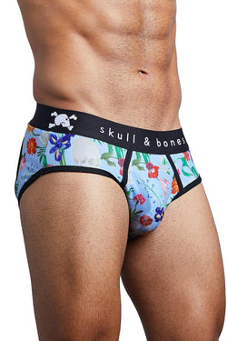 Skull & Bones Bleached-Denim Dutch-Floral Printed Peek-a-Boo Brief thumbnail 4