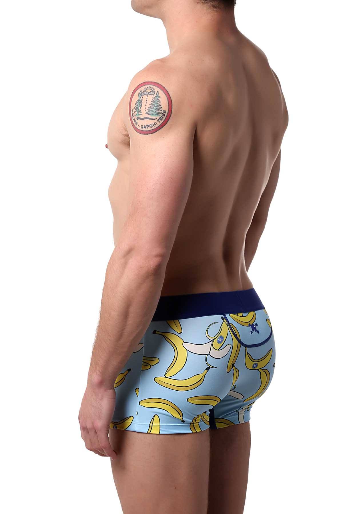 Skull & Bones Blue Banana-Print Trunk