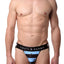 Skull & Bones Blue Rugby-Stripe Jockstrap
