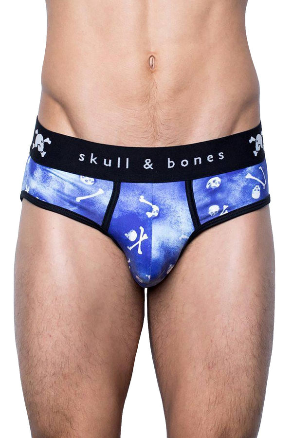 Skull & Bones Blue Tossed-Skull Brief