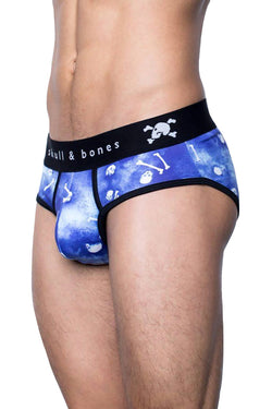 Skull & Bones Blue Tossed-Skull Brief thumbnail 3