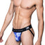 Skull & Bones Blue Tossed-Skull Jockstrap