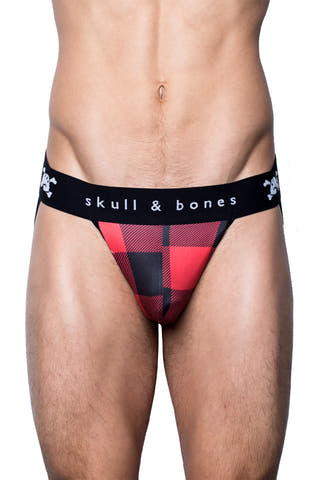 Skull & Bones Buffalo Red Plaid Jock