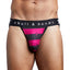 Skull & Bones Burgundy/Black Rugby-Stripe Jockstrap