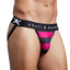 Skull & Bones Burgundy/Black Rugby-Stripe Jockstrap