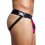 Skull & Bones Burgundy/Black Rugby-Stripe Jockstrap