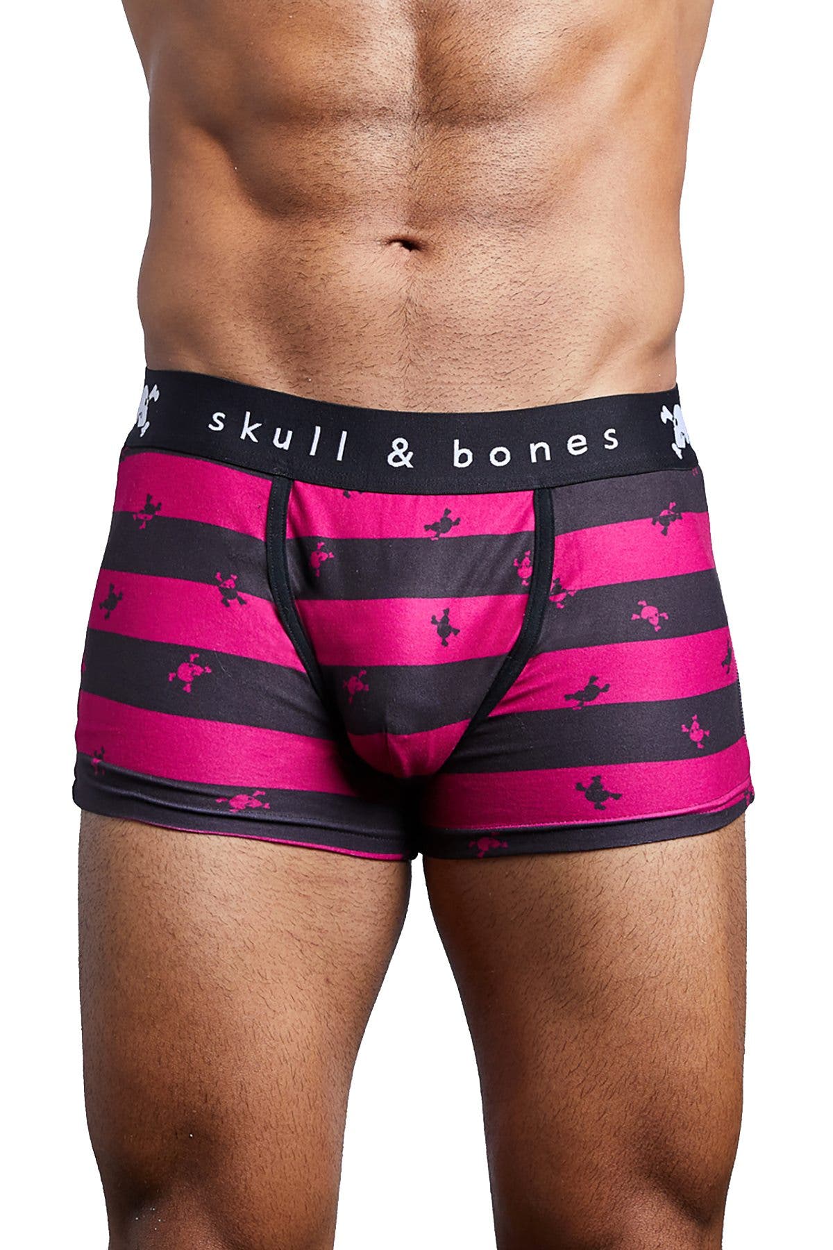 Skull & Bones Burgundy/Black Rugby-Stripe Trunk